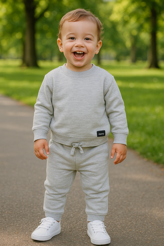 Jogging 2 pièces gris uni  taille 2 à 5 ans ref 584 ALL FOR KIDS