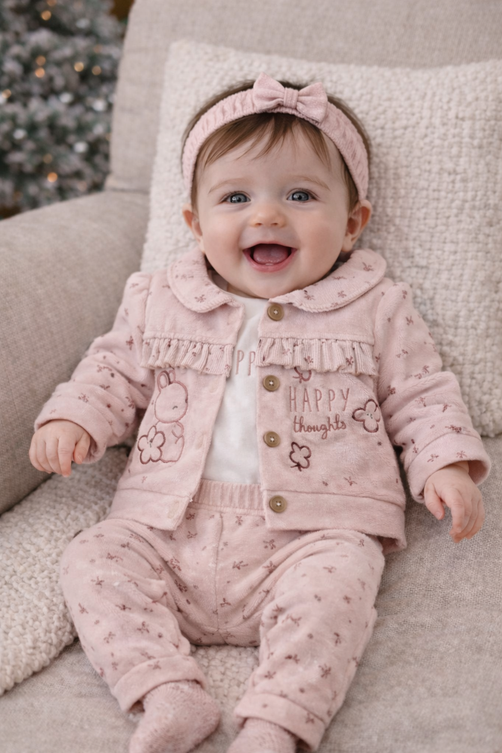 Ensemble bébé fille 3 pièces taille de 3 à 12 mois 100% coton ref 2077 ALL FOR KIDS