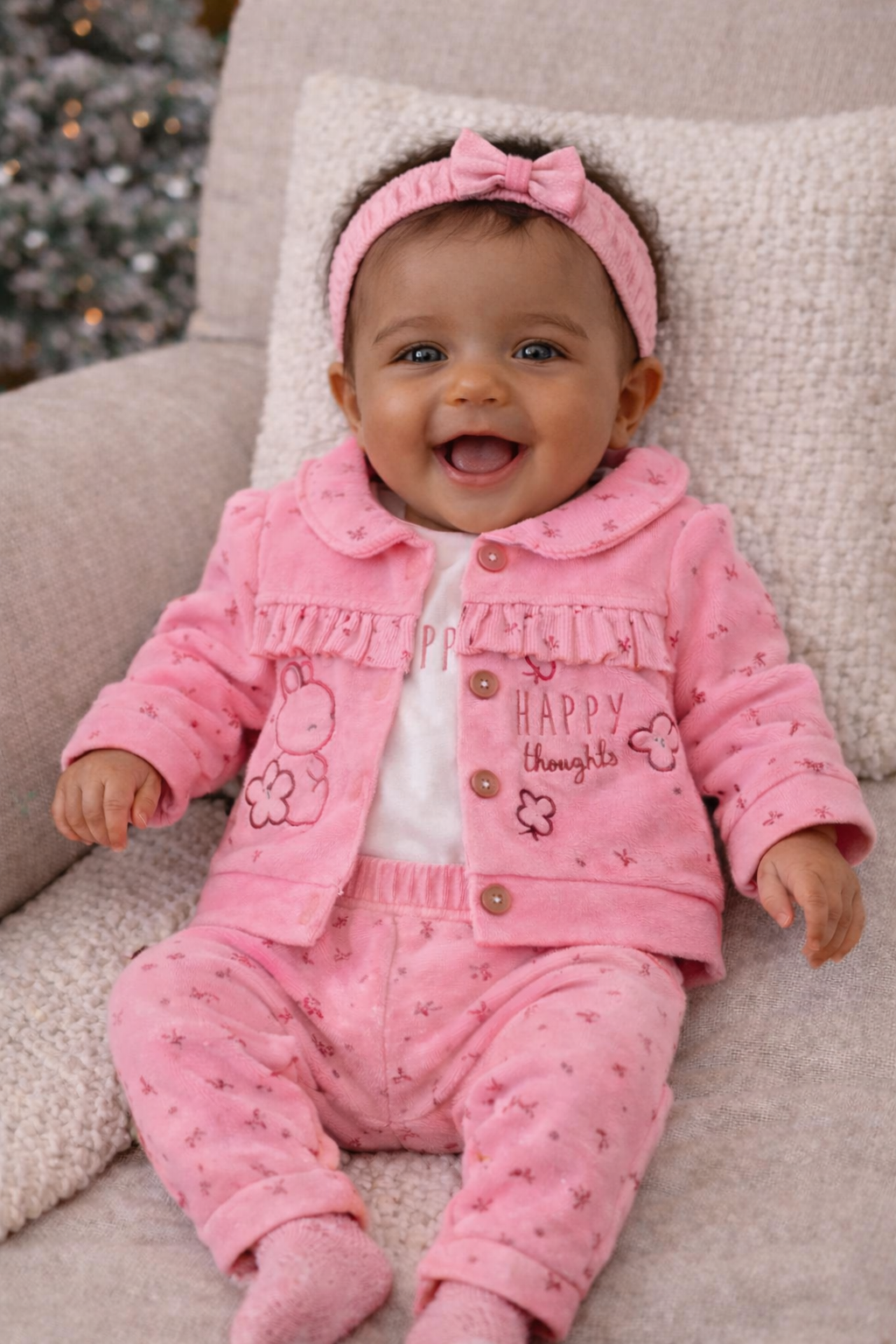 Ensemble bébé fille 3 pièces taille de 3 à 12 mois 100% coton ref 2077 ALL FOR KIDS