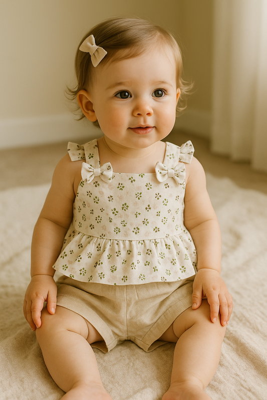 Ensemble bébé fille fleuri ref 2259 ALL FOR KIDS