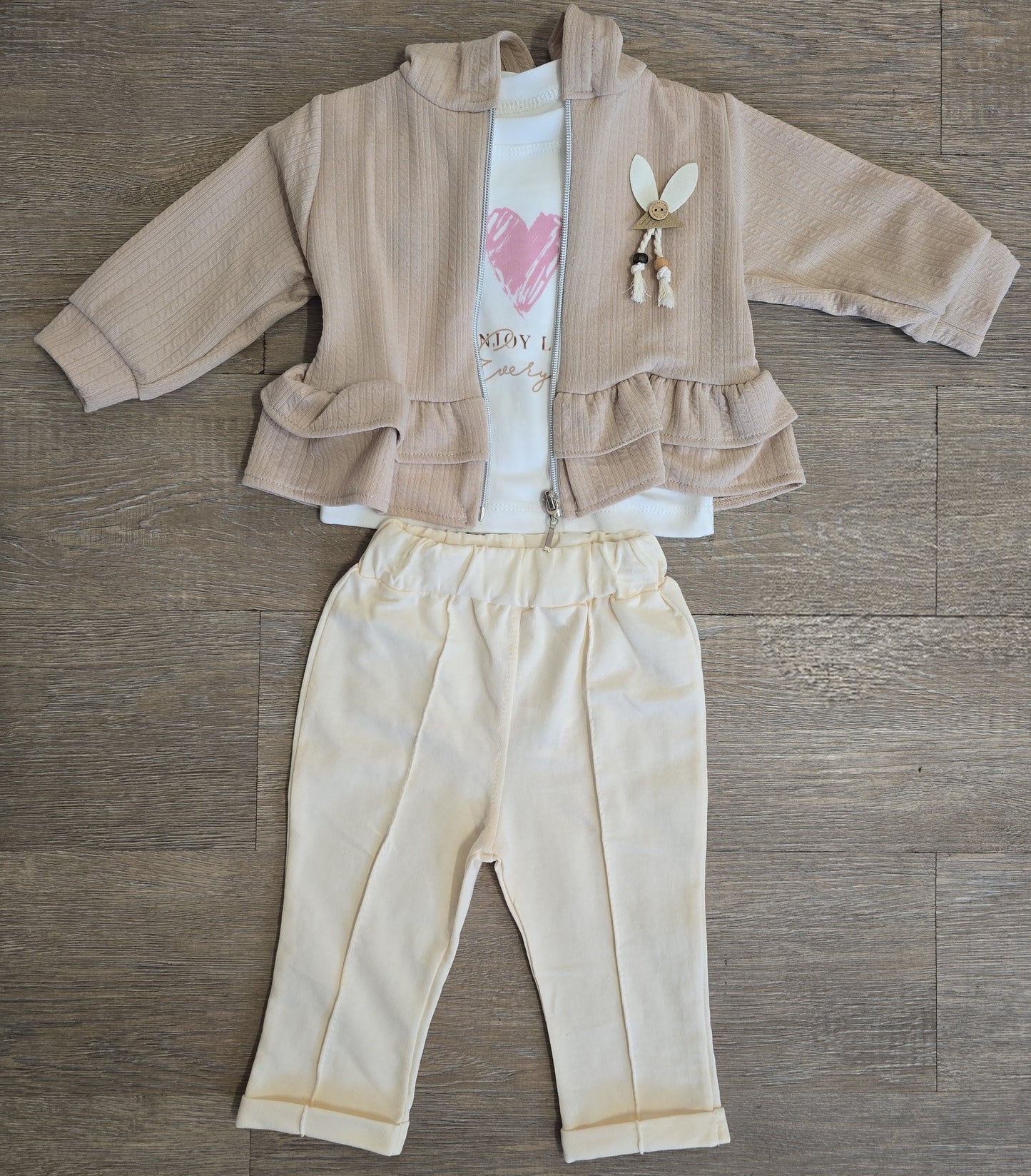 Ensemble fille taille de 6 à 12 mois 100 % coton ref 2552
