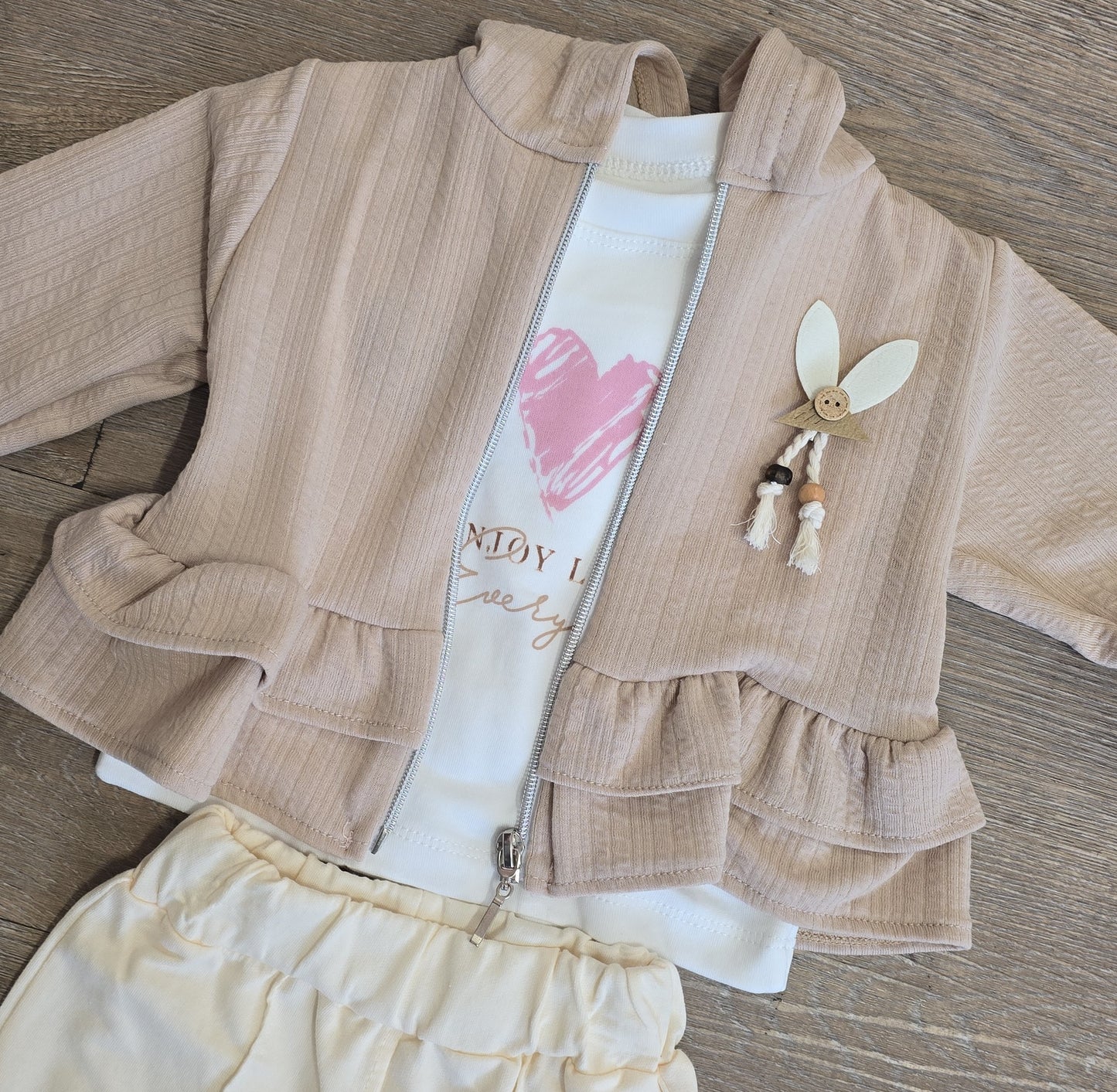 Ensemble fille taille de 6 à 12 mois 100 % coton ref 2552