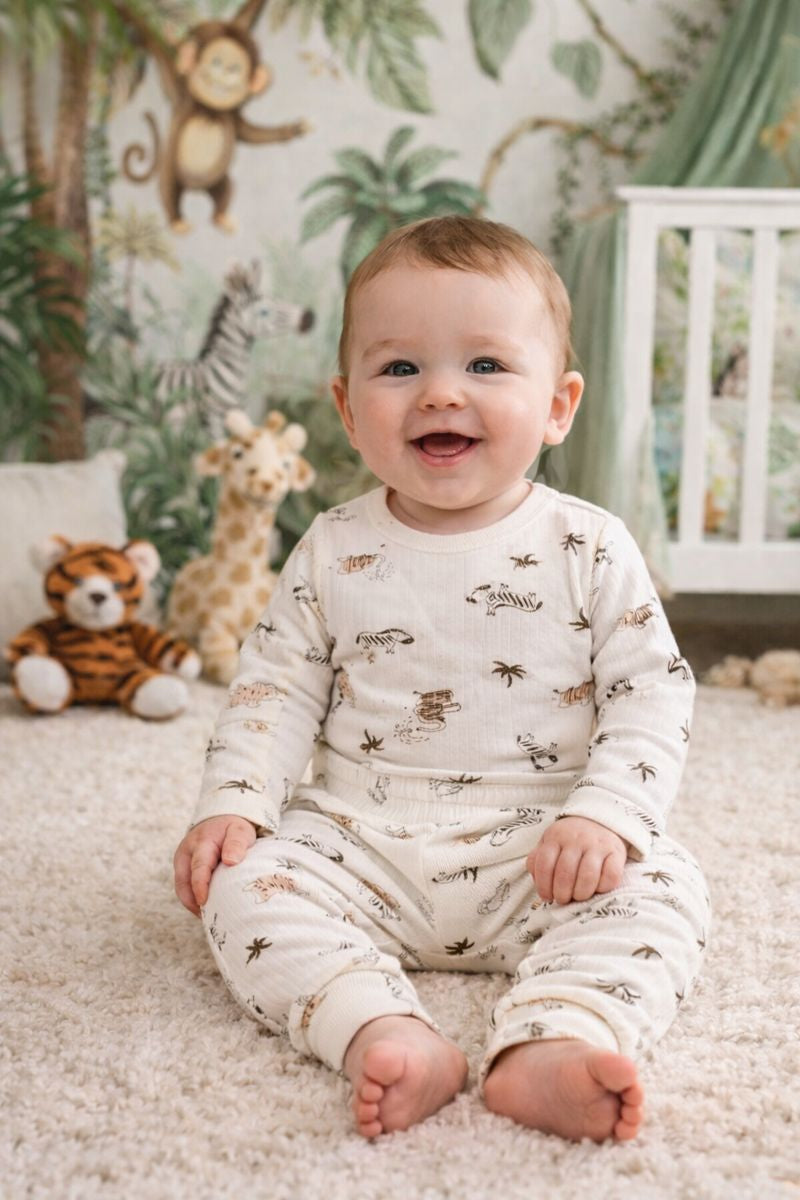 Ensemble bébé jungle body et pantalon taille de 0 à 6 mois 100% coton ref 0122 ALL FOR KIDS