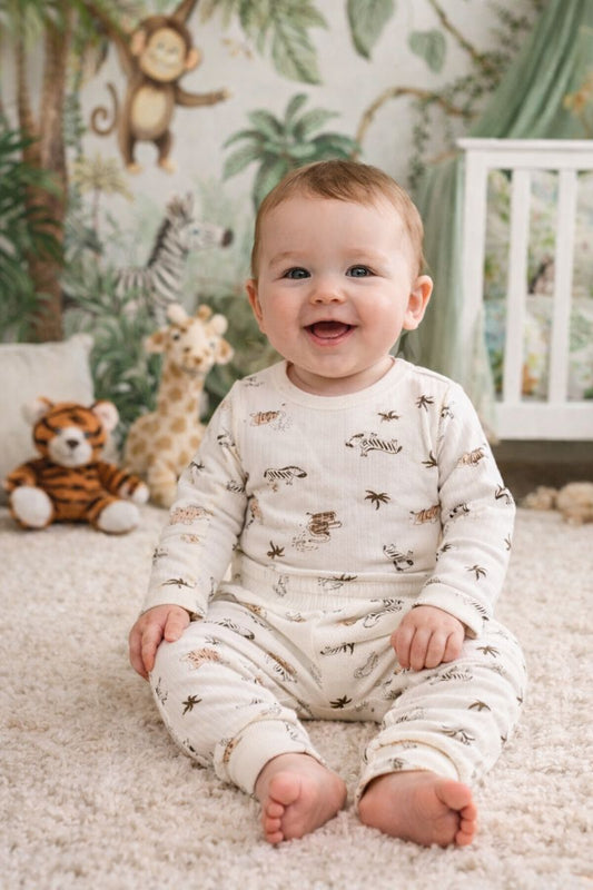 Ensemble bébé jungle body et pantalon taille de 0 à 6 mois 100% coton ref 0122 ALL FOR KIDS