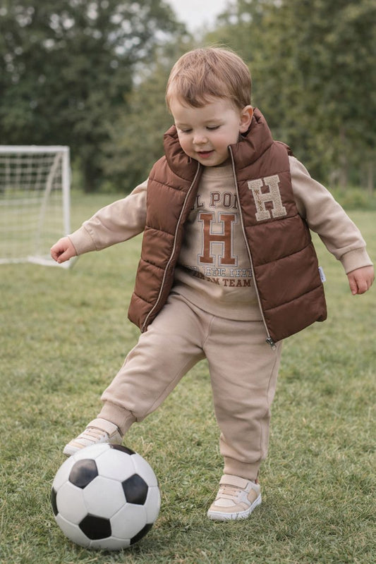 Ensemble garçon 3 pièces avec doudoune taille de 9 à 24 mois 100% coton ref 1703 ALL FOR KIDS
