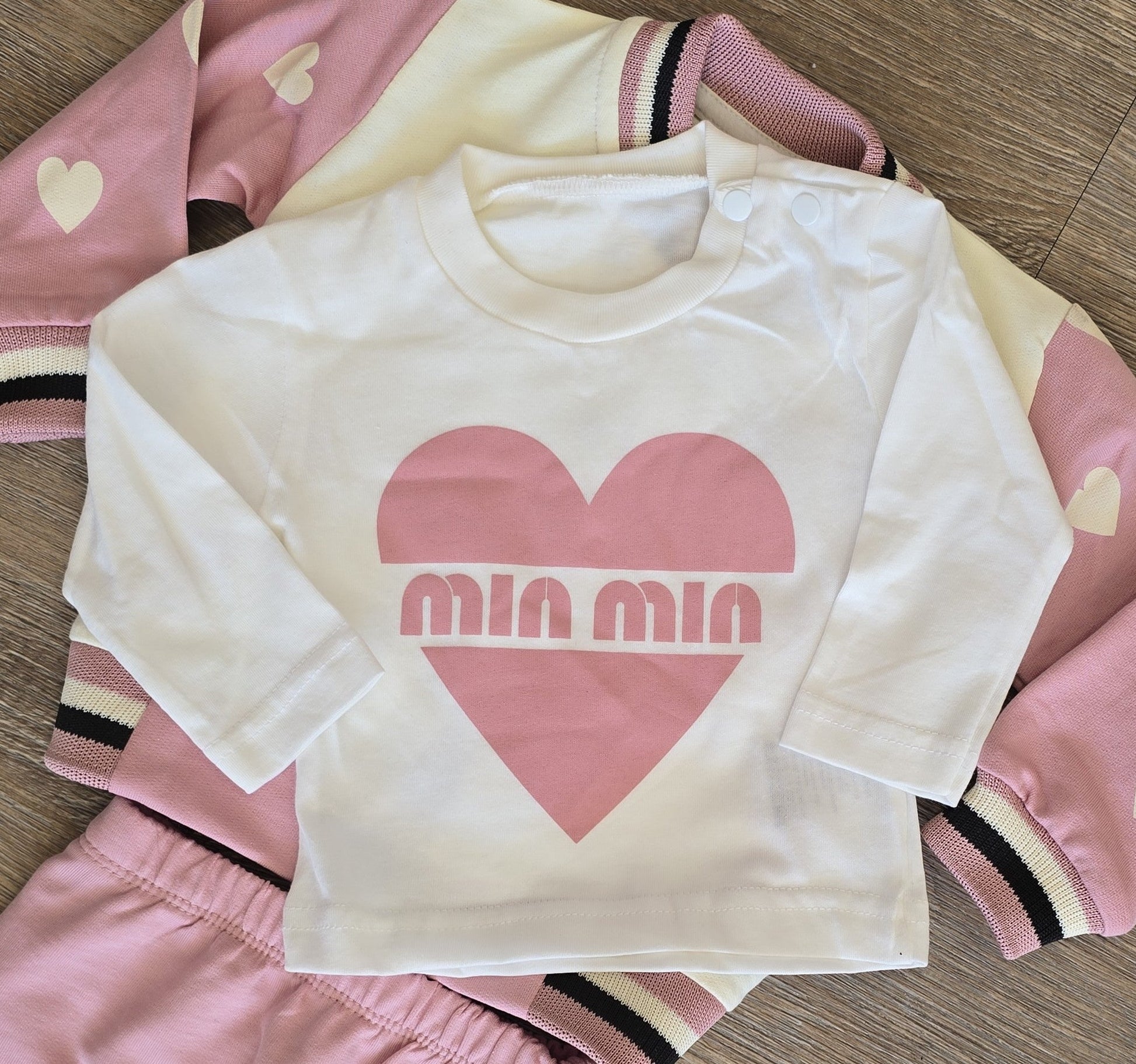 Ensemble fille 3 pièces rose coton taille de 6 à 18 mois ref 1316 ALL FOR KIDS