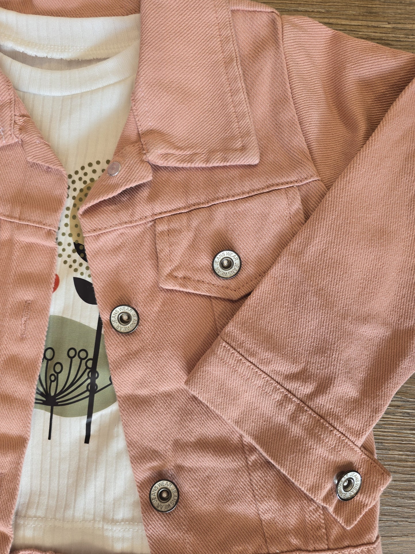 Ensemble fille 3 pièces coton rose Veste, tee-shirt, pantalon taille de 2 à 5 ans ref 4009 ALL FOR KIDS