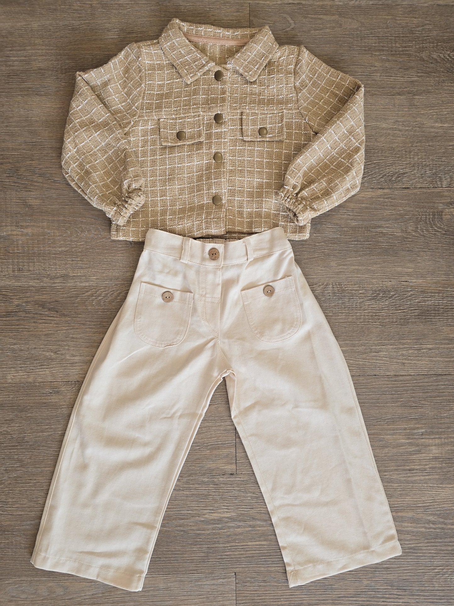 Ensemble fille chic 2 pièces coton Veste à carreaux et pantalon taille de 2 à 5 ans ref 1054 ALL FOR KIDS