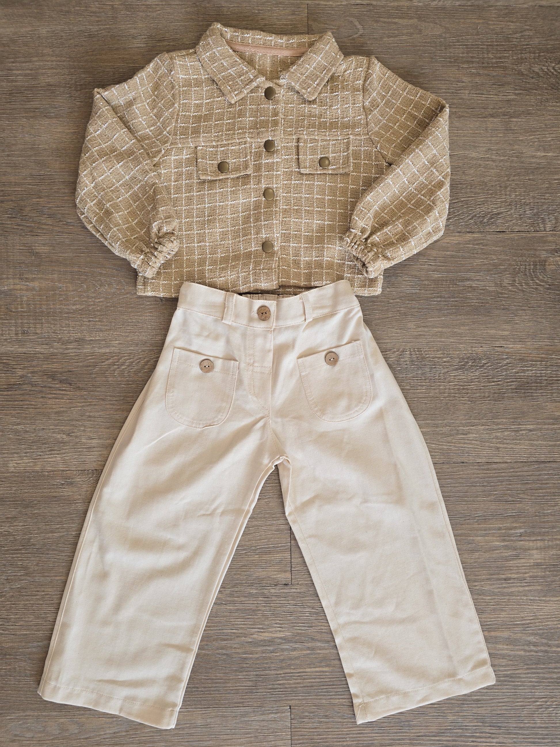 Ensemble fille chic 2 pièces coton Veste à carreaux et pantalon taille de 2 à 5 ans ref 1054 ALL FOR KIDS