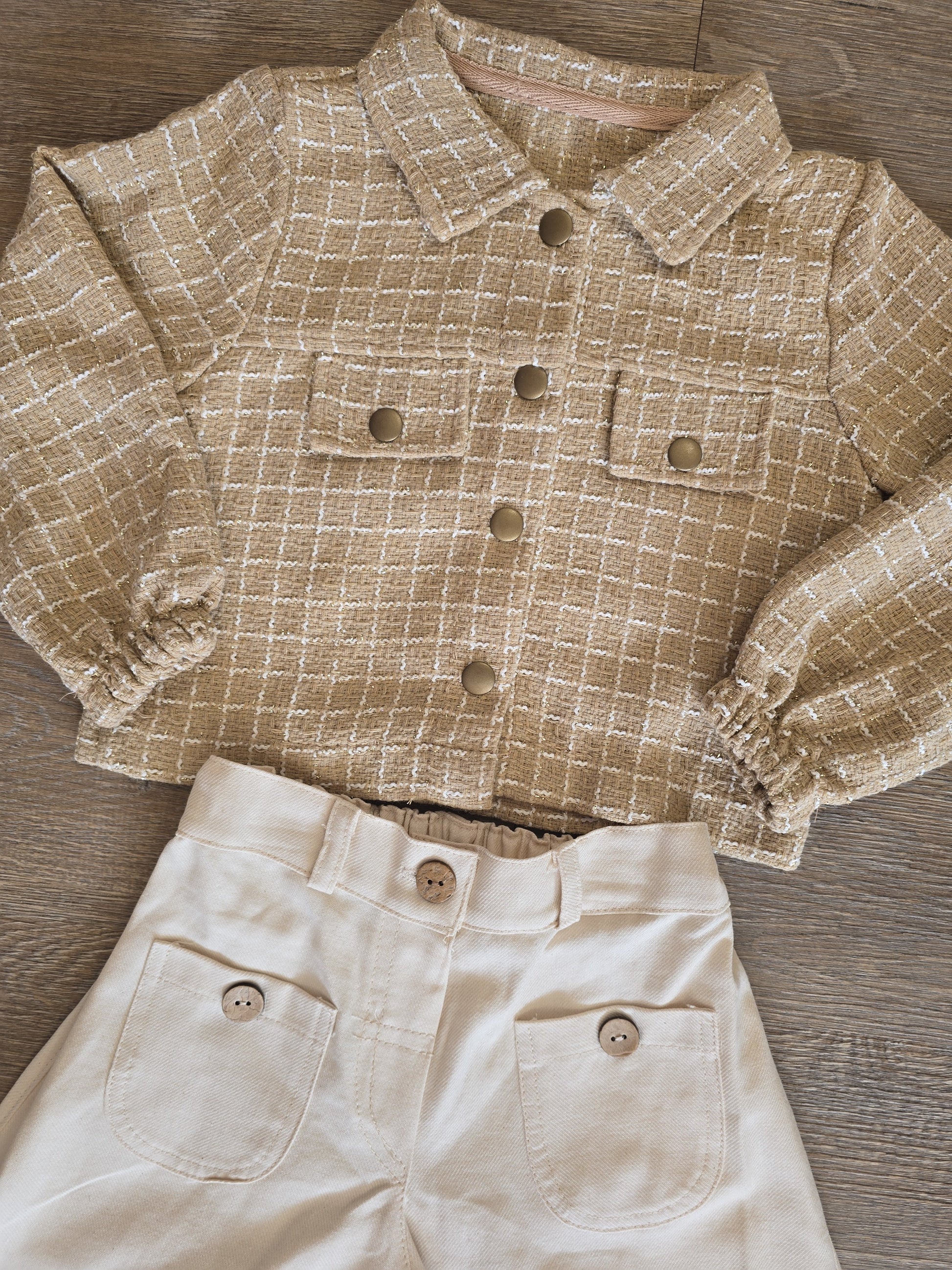 Ensemble fille chic 2 pièces coton Veste à carreaux et pantalon taille de 2 à 5 ans ref 1054 ALL FOR KIDS