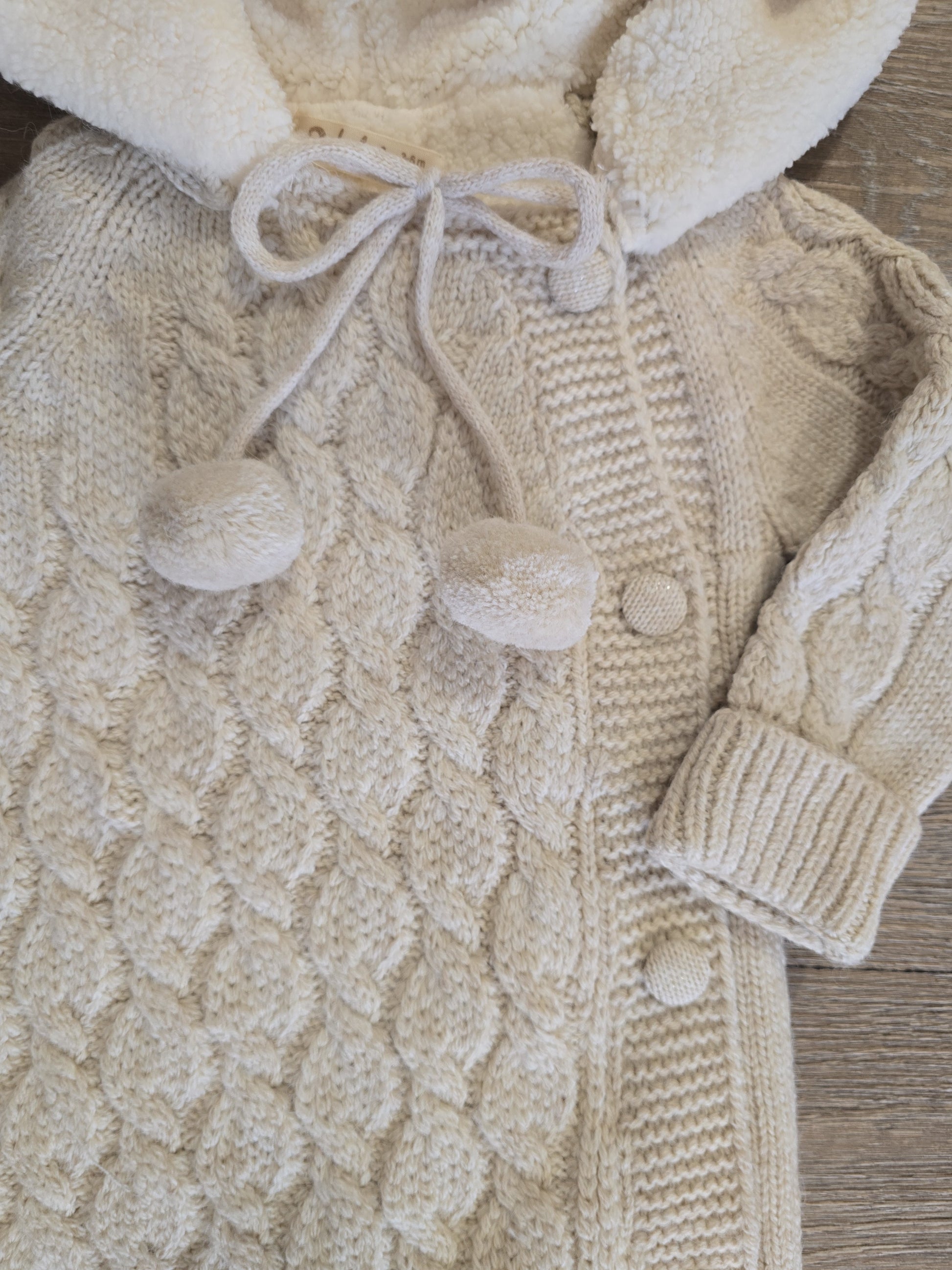 Combinaison Unisexe bébé hiver avec capuche moufles et chaussettes 100% laine et coton  ref 703 ALL FOR KIDS