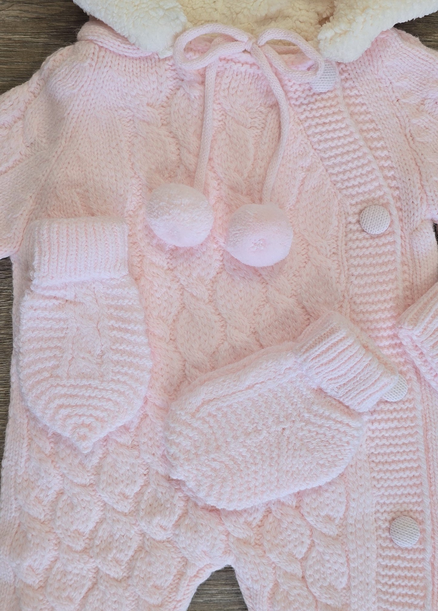 Combinaison Unisexe bébé hiver avec capuche moufles et chaussettes 100% laine et coton  ref 703 ALL FOR KIDS
