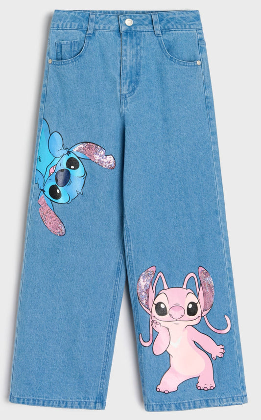 Jean fille Stitch & Angel pailleté taille de 3 à 6 ans ref 872 ALL FOR KIDS