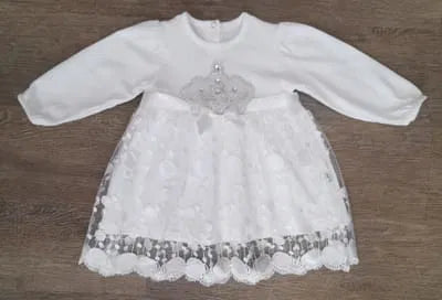 Robe de cérémonie bébé fille blanche 100% coton dernière taille 9 mois ref 6624 ALL FOR KIDS