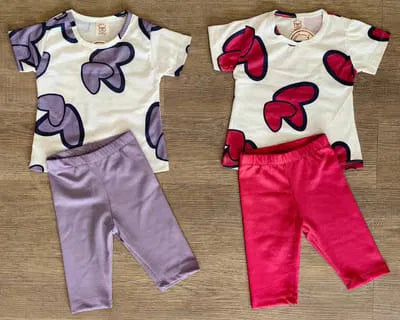 Ensemble fille dernière taille 3 ans Tee-shirt cœur & legging court ref 4142 ALL FOR KIDS