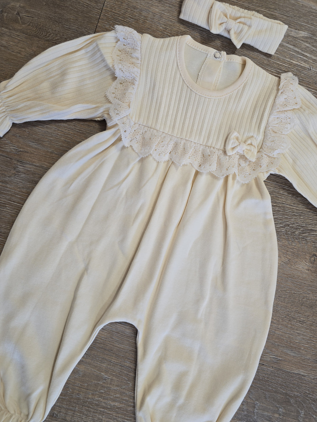 Barboteuse bébé fille avec bandeau assorti - All for Kids