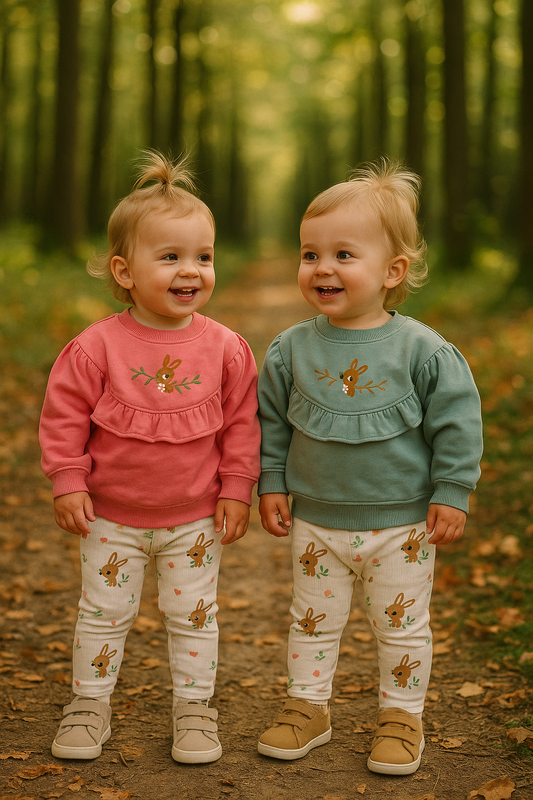 Ensemble bébé fille lapin coton volanté taille de 6 à 18 mois ref 07131 ALL FOR KIDS
