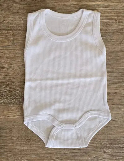 Body bébé débardeur blanc en 100 % coton