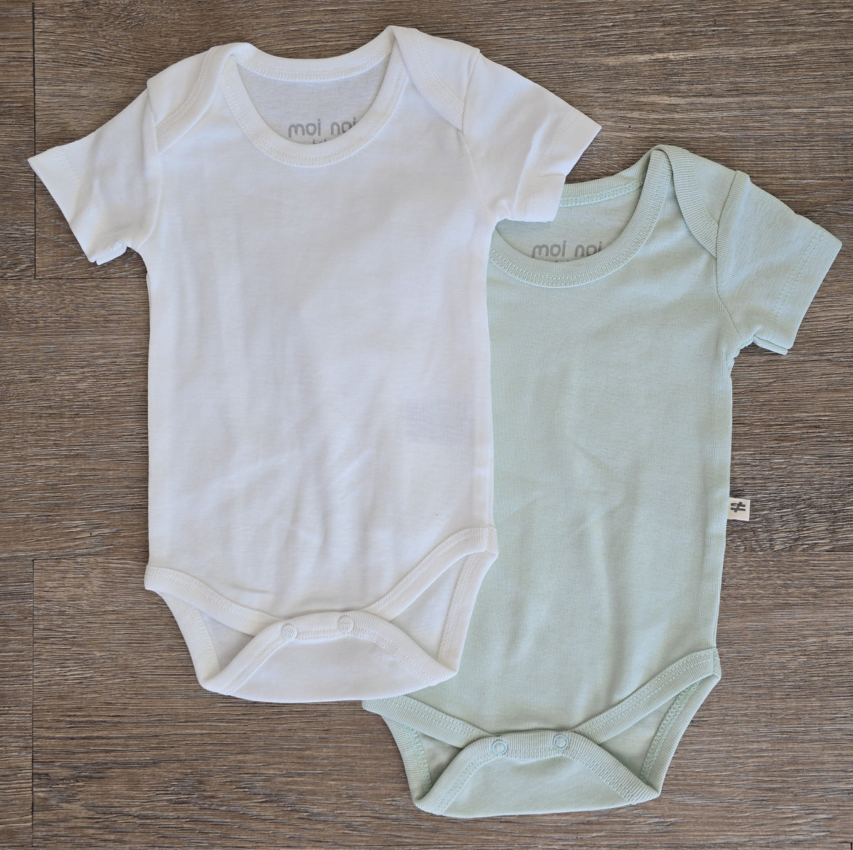 Body bébé manches courtes blanc en 100 % coton
