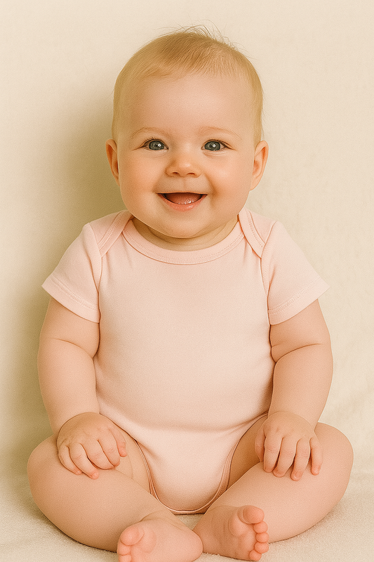 Body bébé rose motif lapin 100 % coton