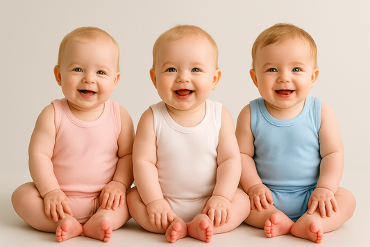 Body bébé sans manches 100 % coton rose blanc et bleu