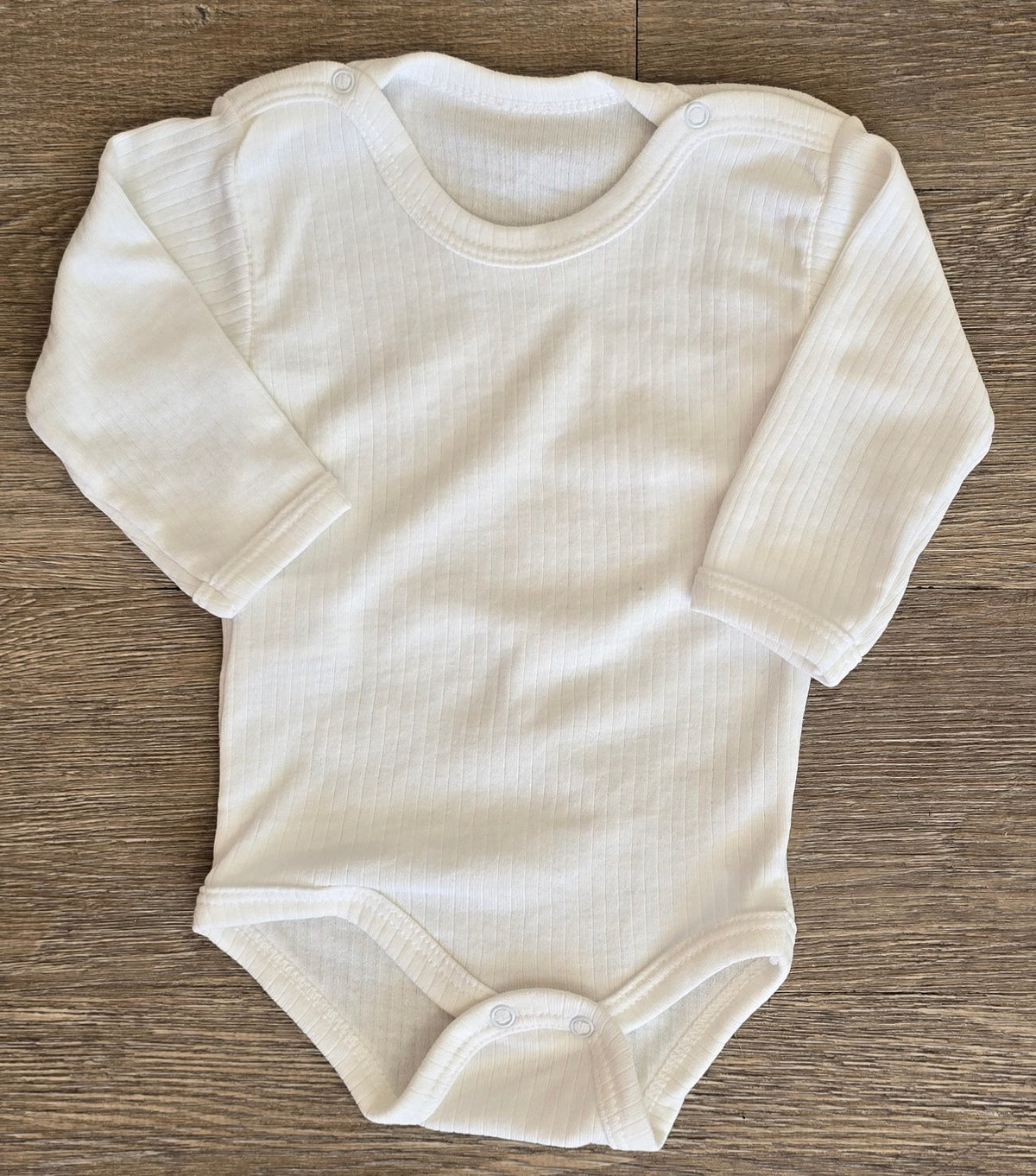 Body enfant côtelé blanc cassé en coton