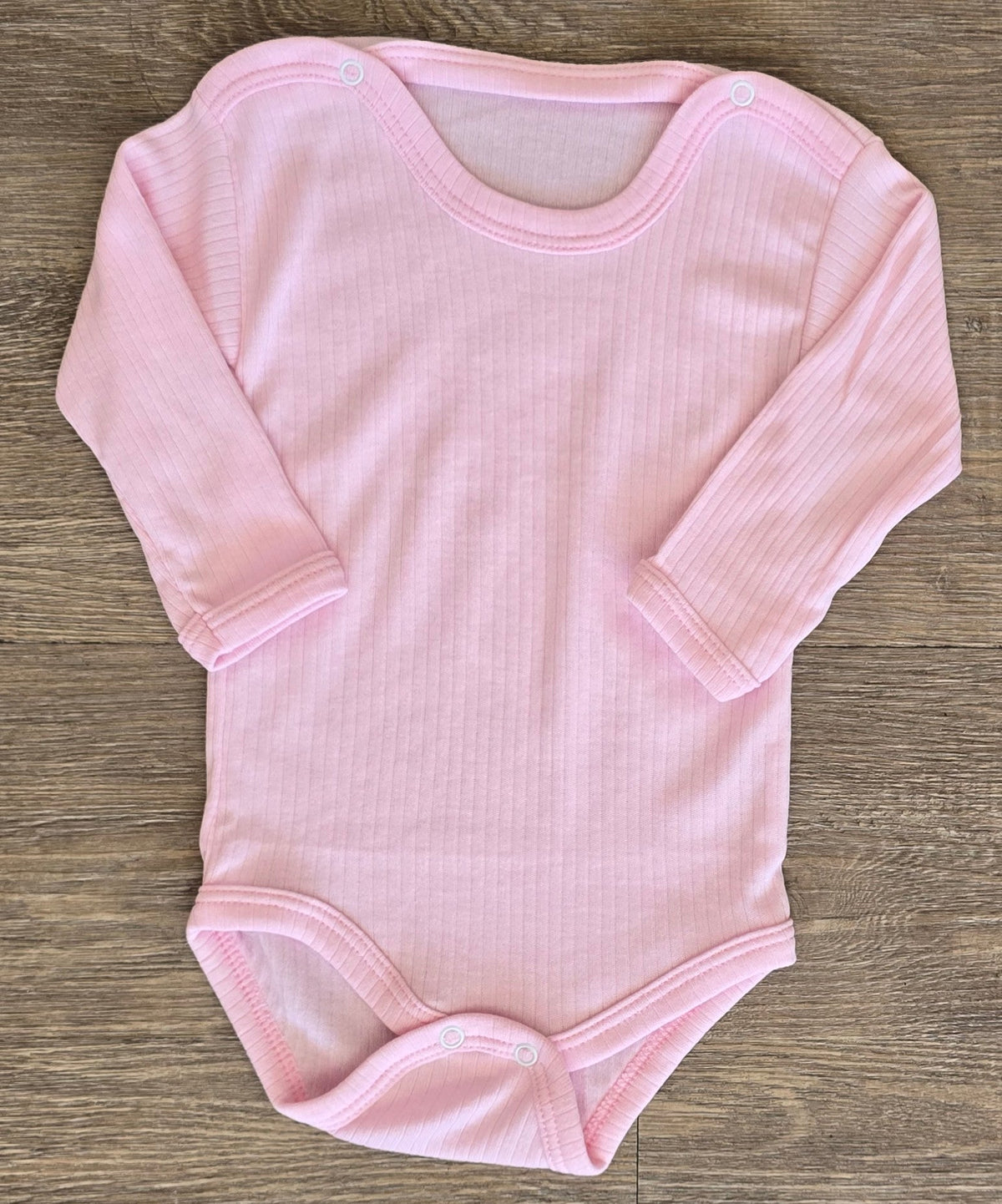 Body enfant côtelé rose en coton