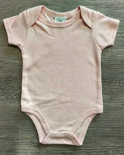 Body rose bébé en coton avec motif lapin