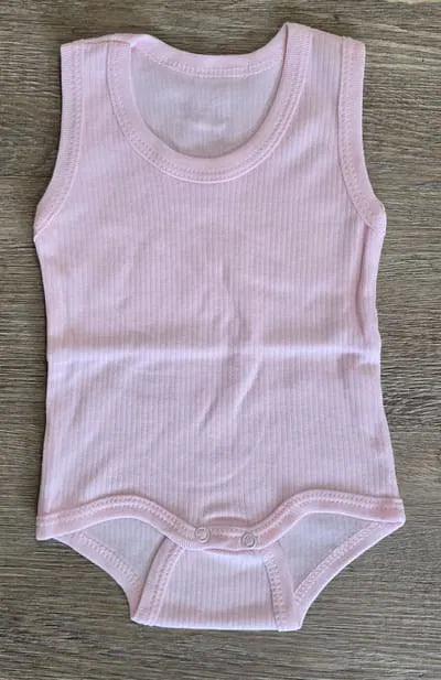 Body bébé sans manches rose en 100 % coton