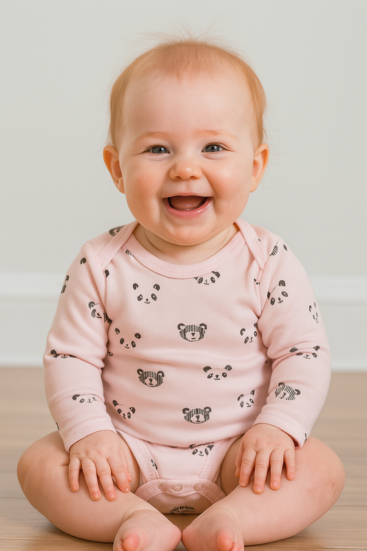 Body bébé coton à manches longues taille de 0 à 9 mois ref 7083 ALL FOR KIDS