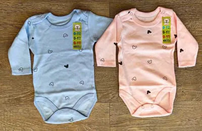 Body bébé coton mickey à manches longues taille de 0 à 9 mois ref 7082 ALL FOR KIDS