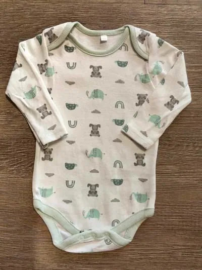 Body à motifs annimaux manches longues bébé 100% coton fleuri taille de 0 à 6 mois ref 130 ALL FOR KIDS
