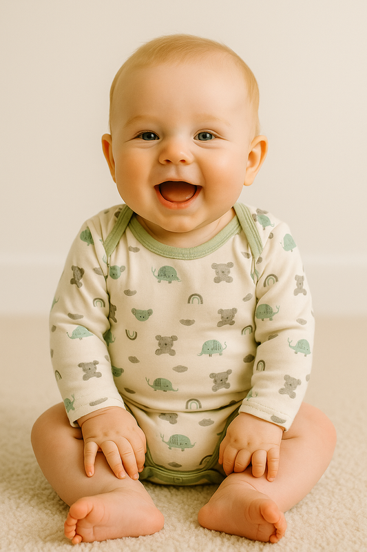 Body à motifs annimaux manches longues bébé 100% coton fleuri taille de 0 à 6 mois ref 130 ALL FOR KIDS