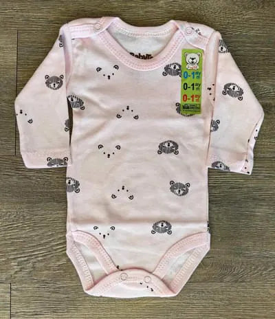 Body bébé coton à manches longues taille de 0 à 9 mois ref 7083 ALL FOR KIDS
