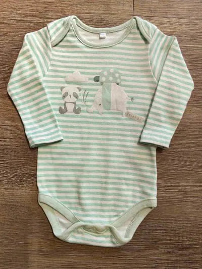 Body rayé manches longues bébé 100% coton fleuri taille de 0 à 6 mois ref 129 ALL FOR KIDS