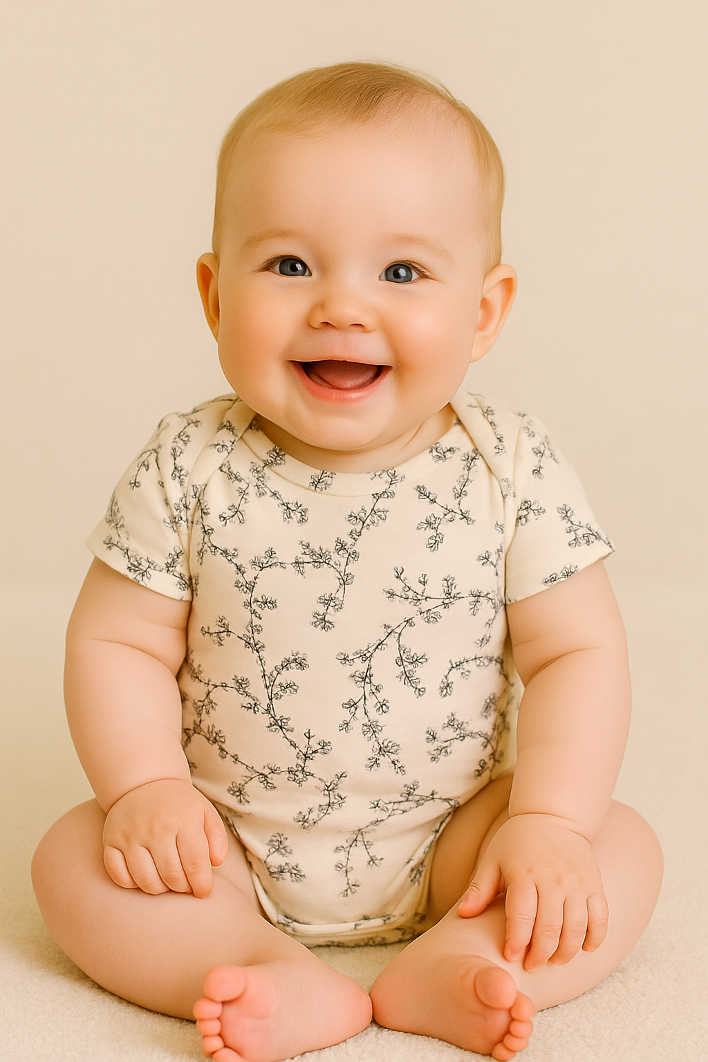 Body blanc fleuri bébé 100% coton fleuri taille de 0 à 6 mois ref 126 ALL FOR KIDS