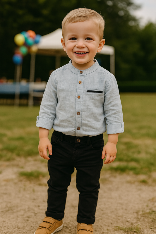 Ensemble garçon chemise col mao et pantalon taille de 1 à 4 ans ref 2692 ALL FOR KIDS