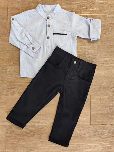 Ensemble garçon chemise col mao et pantalon taille de 1 à 4 ans ref 2692 ALL FOR KIDS