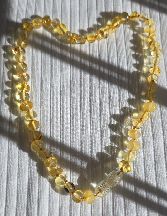 Collier bébé en ambre naturel de la Baltique 32 cm