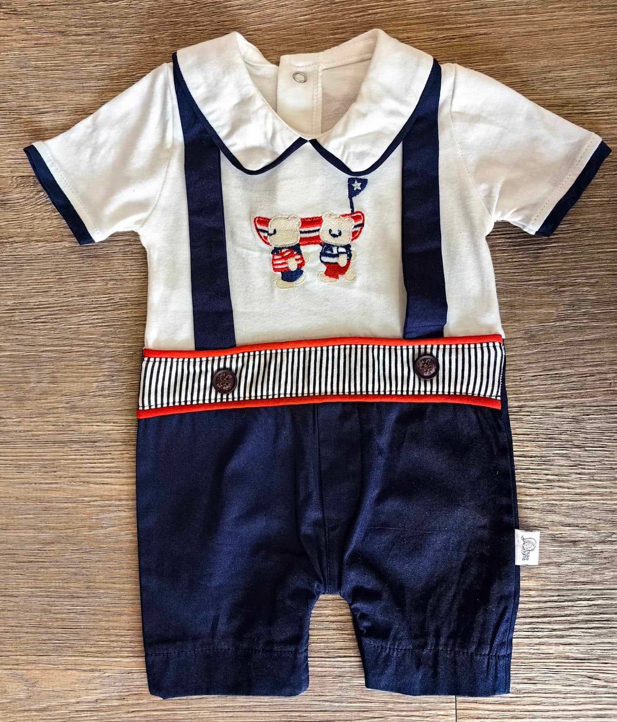 Combinaison bébé garçon style marin, vue 2