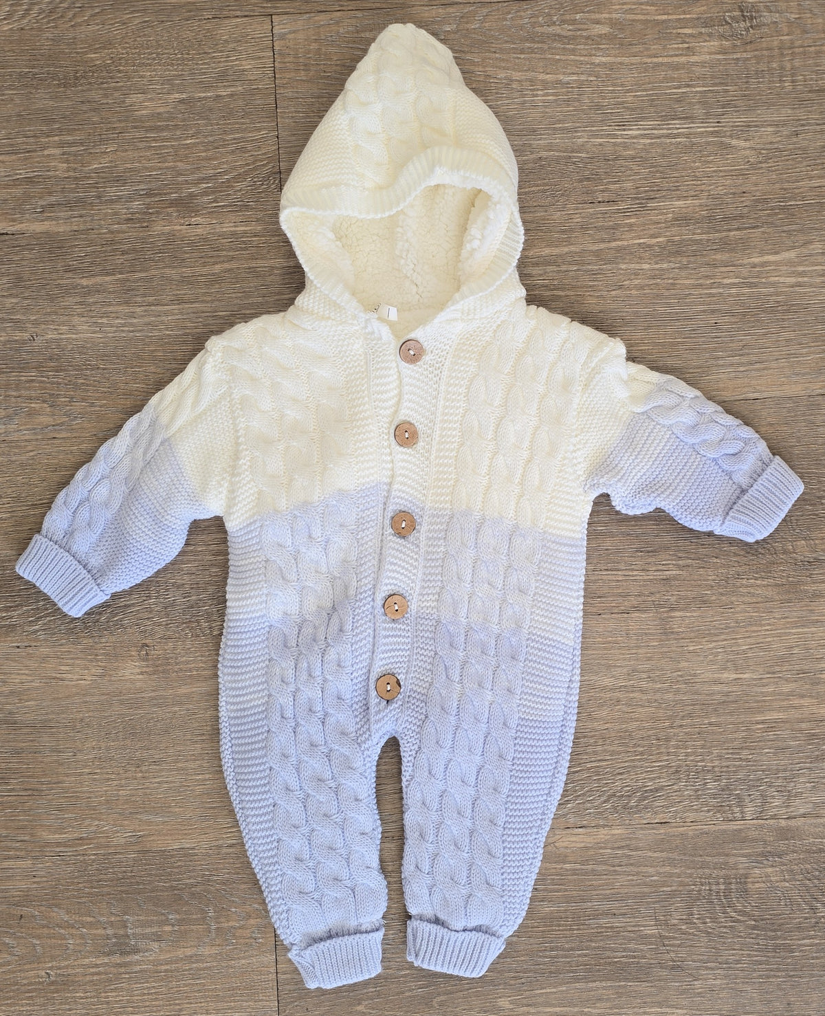 Combinaison en laine bleu et écru bébé garçon All for Kids