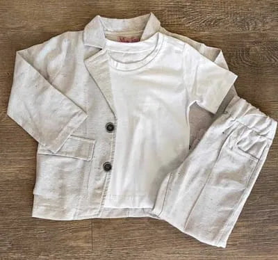 Ensemble garçon chic lin veste pantalon tee-shirt dernière taille 5 ans ref 5962 ALL FOR KIDS