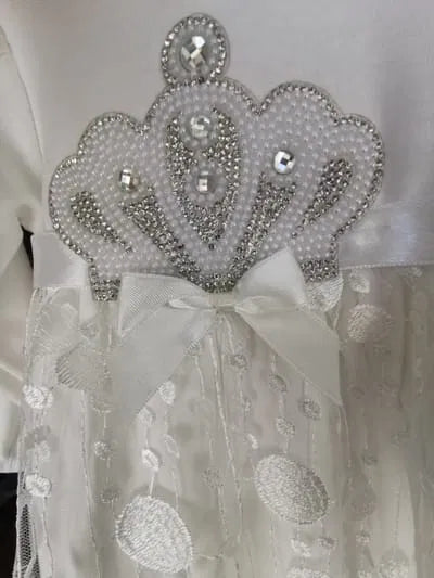 Robe de cérémonie bébé fille blanche 100% coton dernière taille 9 mois ref 6624 ALL FOR KIDS