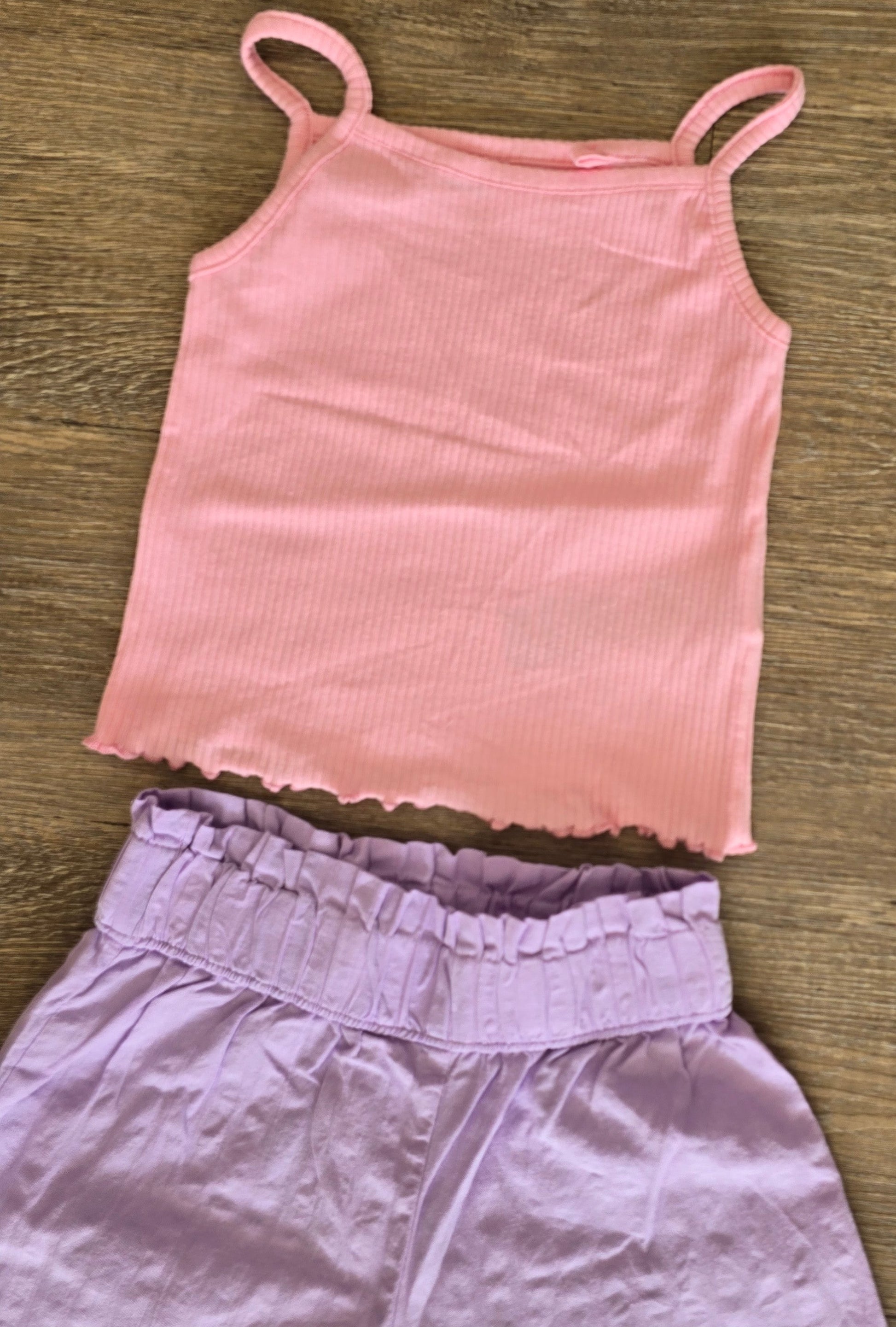 Ensemble fille coton rose et lila taille de 1 à 5 ans Débardeur & pantalon ref 131 ALL FOR KIDS