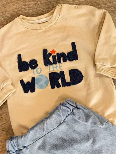 Détails ensemble bébé garçon Be Kind 2 pièces en coton All for Kids