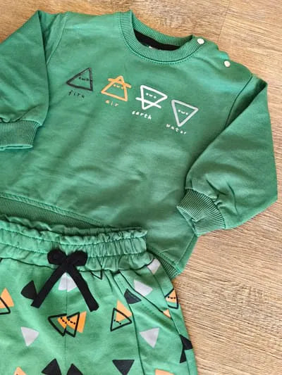 Détails ensemble bébé garçon motifs 2 pièces 100 % coton All for Kids