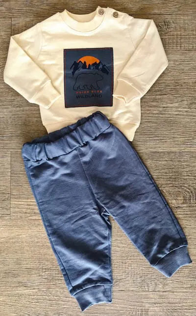 Détails ensemble Wildland bébé garçon 2 pièces 100 % coton All for Kids