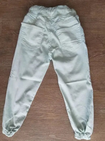 Pantalon fille bleu ciel 100% coton dernière tailles 7 ans ref 4025 ALL FOR KIDS