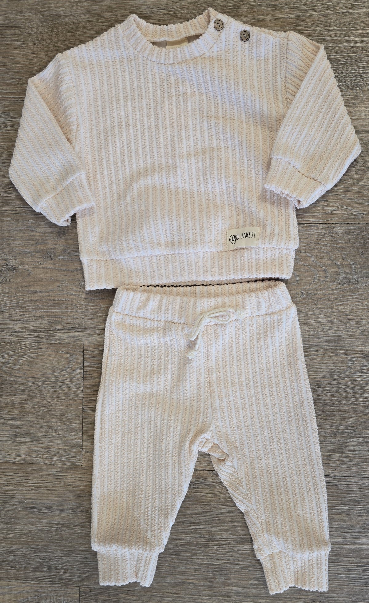 Ensemble bébé fille beige 100 % coton 6-18 mois