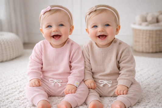 Ensemble bébé fille côtelé 2 pièces 100 % coton - All for Kids